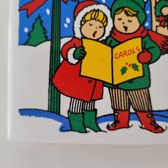 Vintage Christmas Holiday Tile Coaster Trivet 1980s JSNY 1882 - Picture 4 of 6